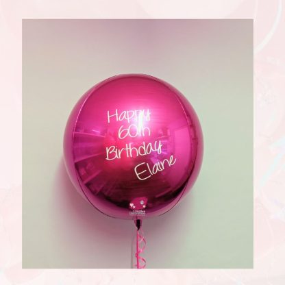 Personalised hot pink balloon