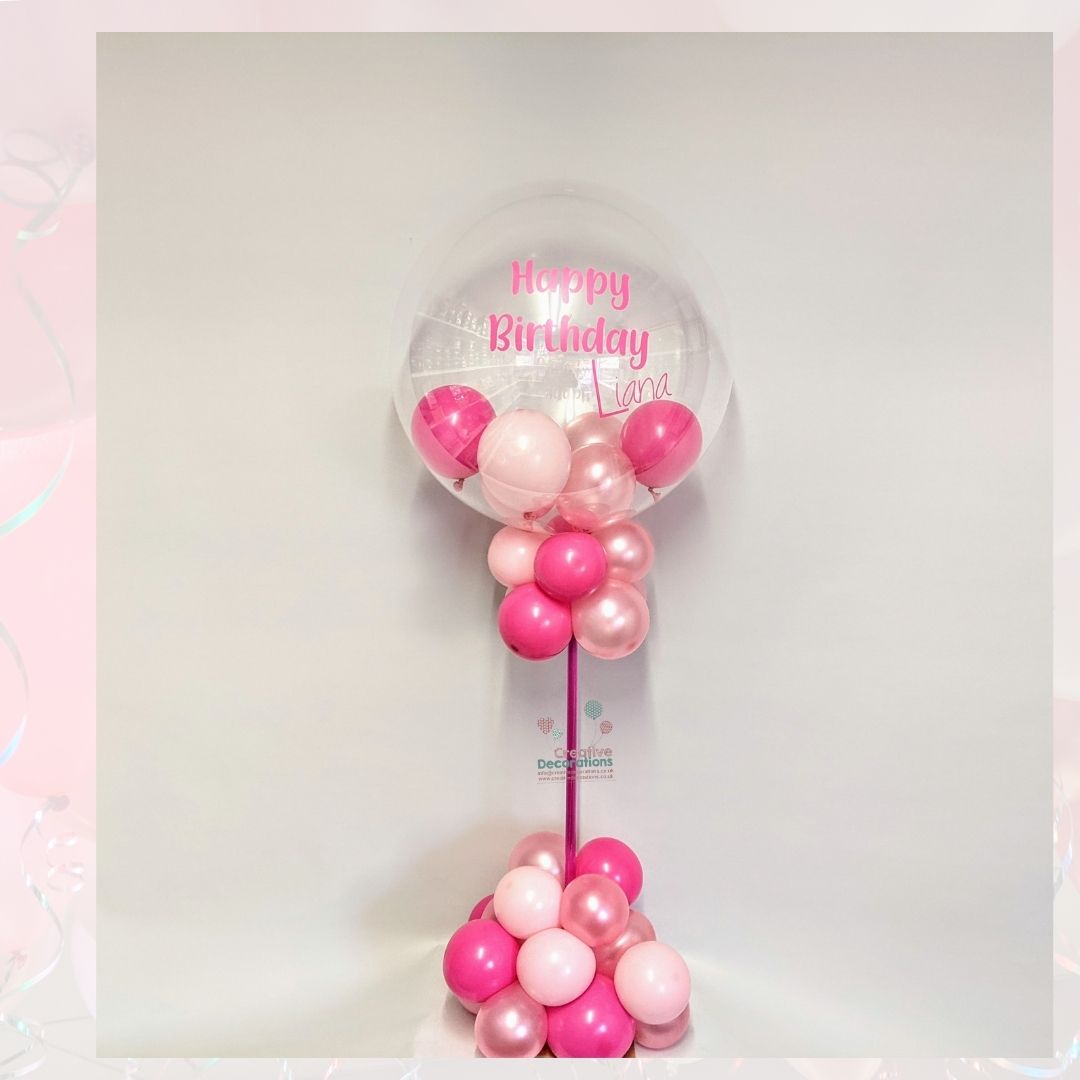 Pink personalised bubble display