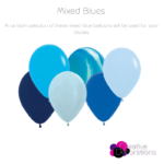 A selection of different shade blue balloons