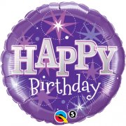 Purple star birthday foil