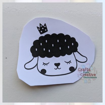 Sheep with crown sticker
