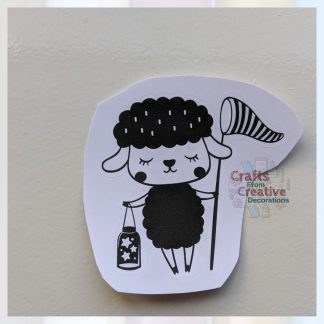 Black and white sheep with net sticker