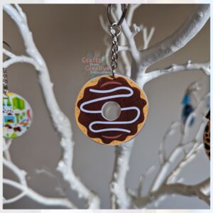 Chocolate themed doughnut keyring / bag charm