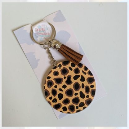 Leopard print keyring / bag charm