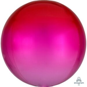 Pink and red Ombre orbz balloon