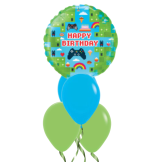 Green & Blue gaming themed balloon bouquet