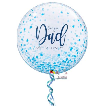 Blue confetti fathers day bubble