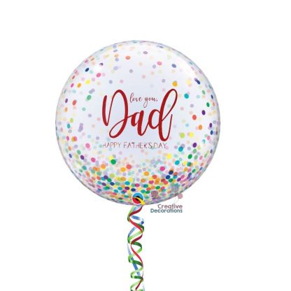 Multi coloured confetti Fathers day bubble