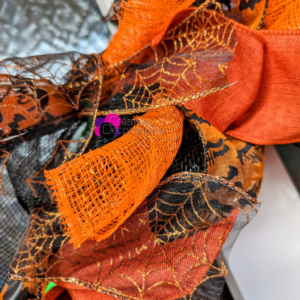 orange and black wreath close up