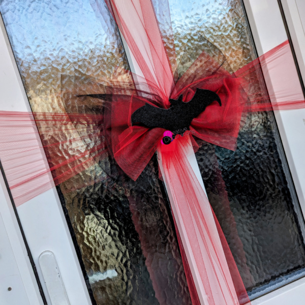 Red and Black Halloween Door Bow