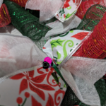 Red, white & green ribbon for a christmas wreath