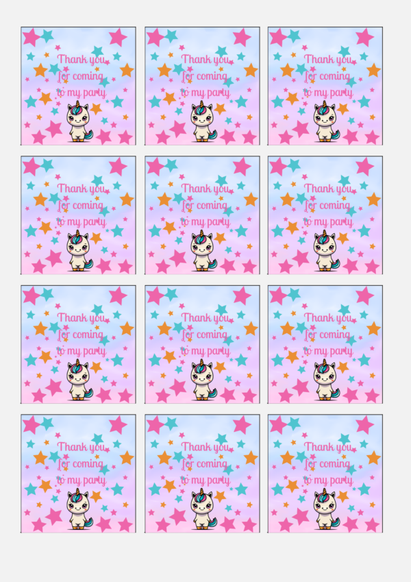 Unicorn Star Themed Tags