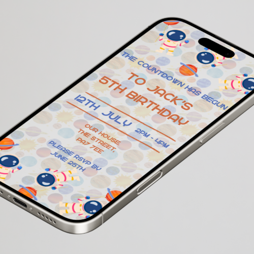 Personalised Space Invitation